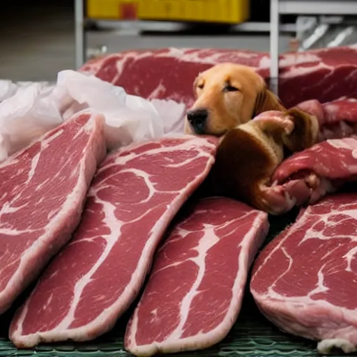 Image similar to meat processing offal, dogs and cats,