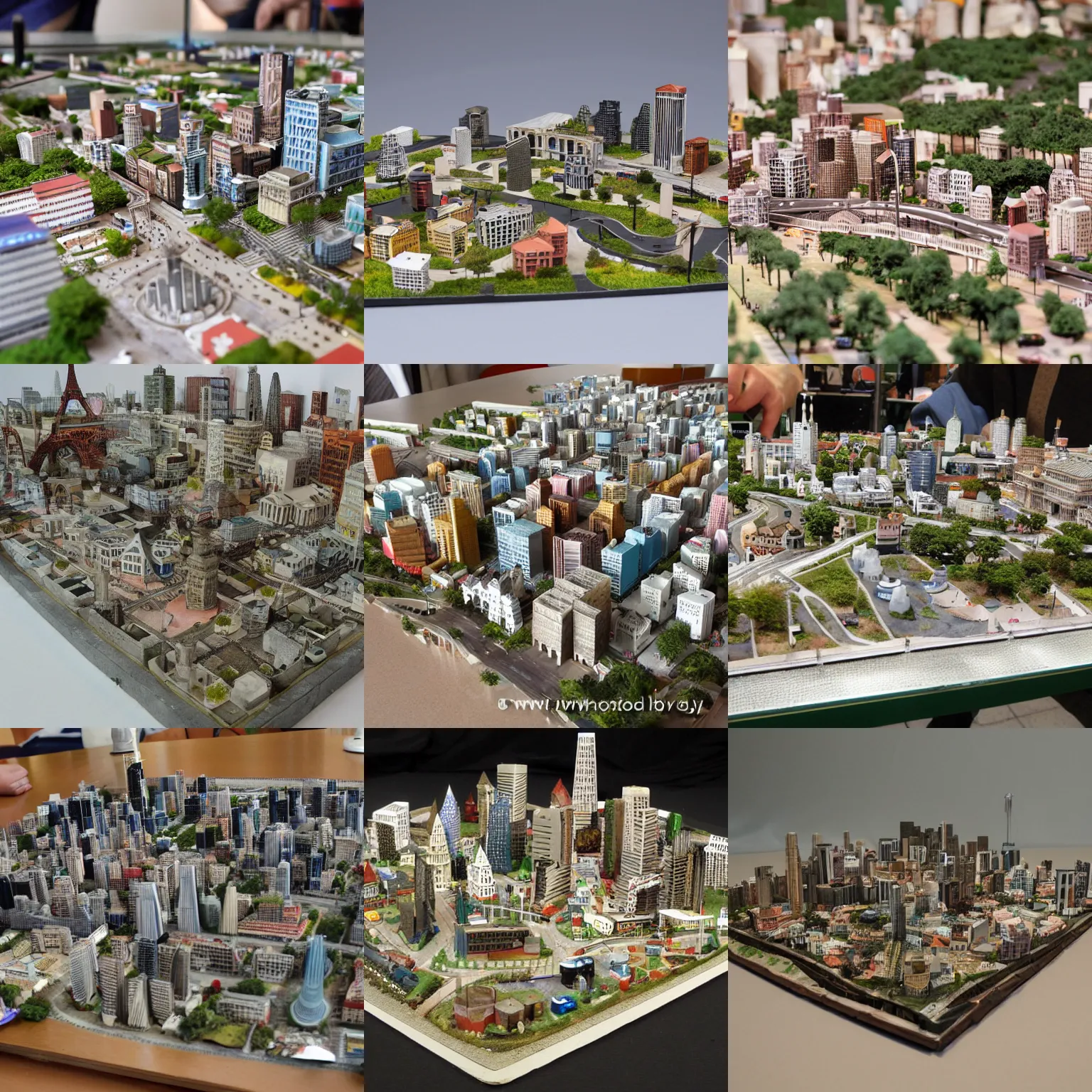 Prompt: miniature model of a city