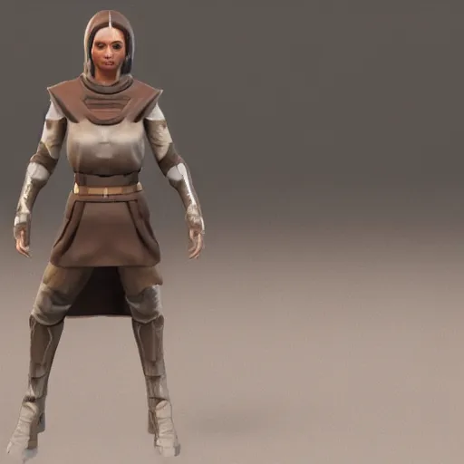 Image similar to 3 d render of a jedi knight from the old republic era rendered by unreal engine 5