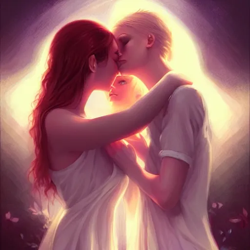 Image similar to love is patient love is kind ; thematic art by charlie bowater