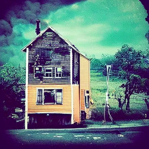 Prompt: “house on fire”