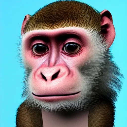 Prompt: monkey with random haircut,
