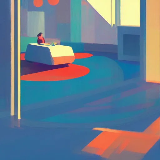 Prompt: 🌈 🛰 abstract by atey ghailan, edward hopper bautiful color