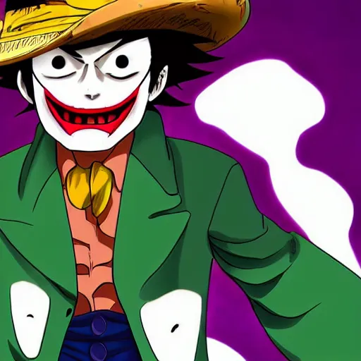 Prompt: Luffy as The Joker