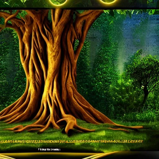 Image similar to the holy golden tree of life, amazing award winning cinematic, ultra detailed