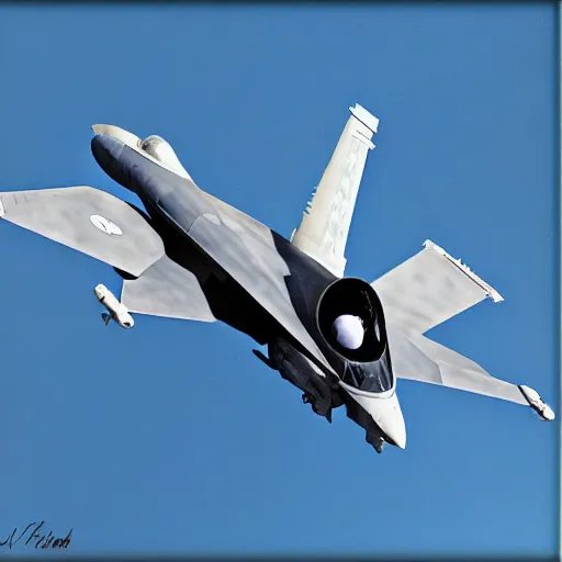 Image similar to F-18 breaking through the speed of sound, digital art