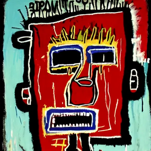 Image similar to crazy mad man screaming, by jean - michel basquiat