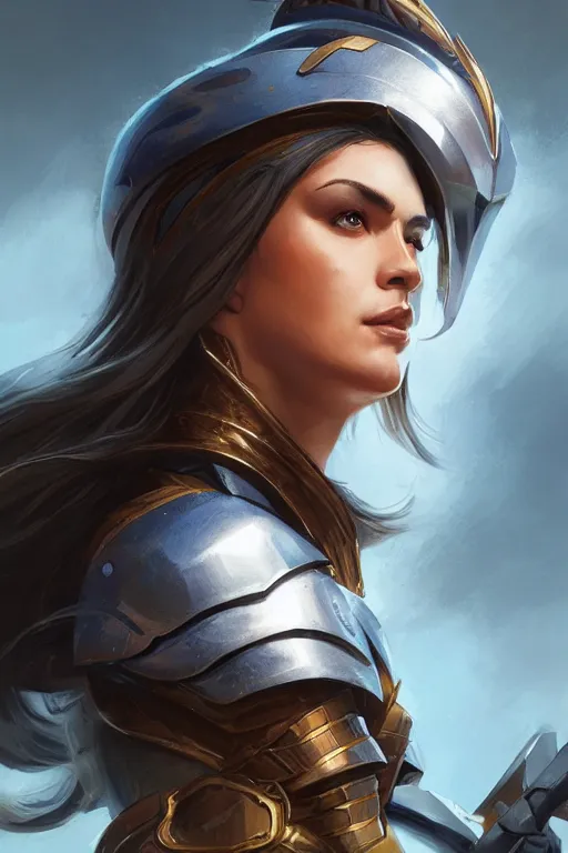 Image similar to amazon valkyrie athena, d & d, fantasy, portrait, highly detailed, headshot, digital painting, trending on artstation, concept art, sharp focus, illustration, art by artgerm and greg rutkowski and magali villeneuve