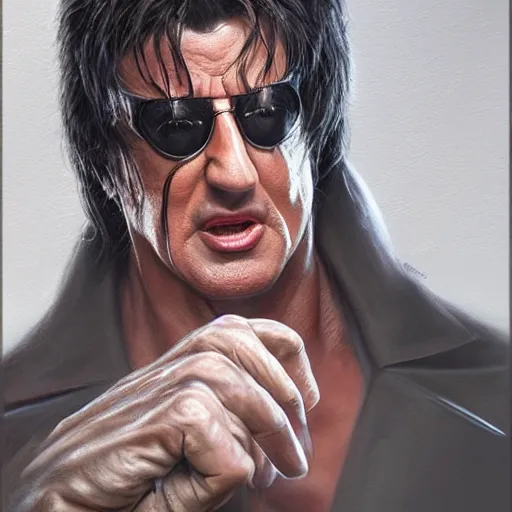 Image similar to close up sylvester stallone as alucard, elegant, highly detailed, centered, digital painting, artstation, concept art, smooth, sharp focus, illustration, artgerm, tomasz alen kopera, peter mohrbacher, donato giancola, joseph christian leyendecker, wlop, frank frazetta