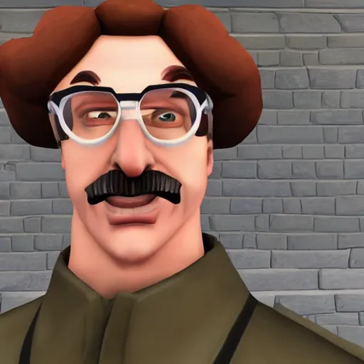 Image similar to sam hyde in team fortress 2, high quality, high detail, game screenshot