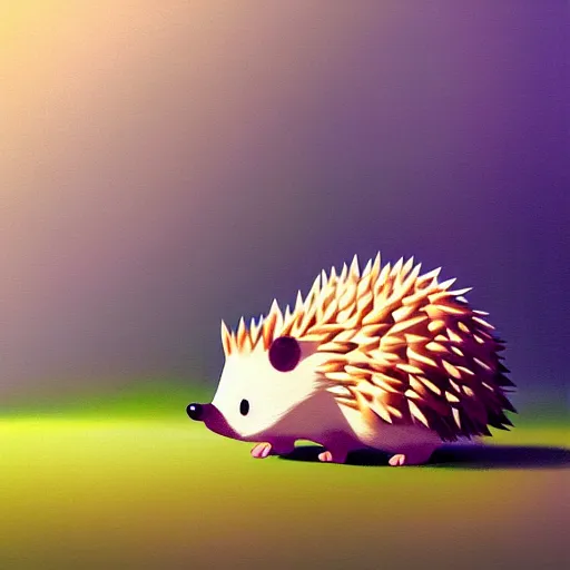 Image similar to goro fujita ilustration a cute hedgehog walking in the forest, painting by goro fujita, sharp focus, highly detailed, artstation