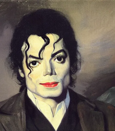 Image similar to portrait of michael jackson by george bellows, high quality, high detail