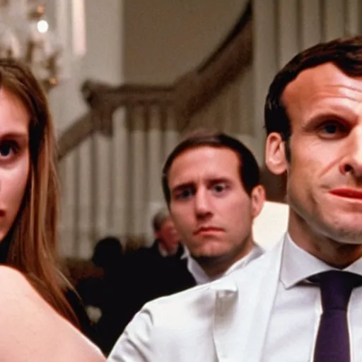 Image similar to Emmanuel Macron daughters in American Psycho (1999)