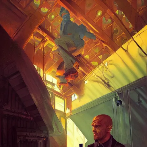 Prompt: Dominic Purcel in prison break uniform, colorful, surreal, dramatic lighting, Prison Break, face, detailed, intricate, elegant, highly detailed, digital painting, artstation, concept art, smooth, sharp focus, illustration, art by Sam Spratt, Dan Mumford, Artem Demura and Alphonse Mucha