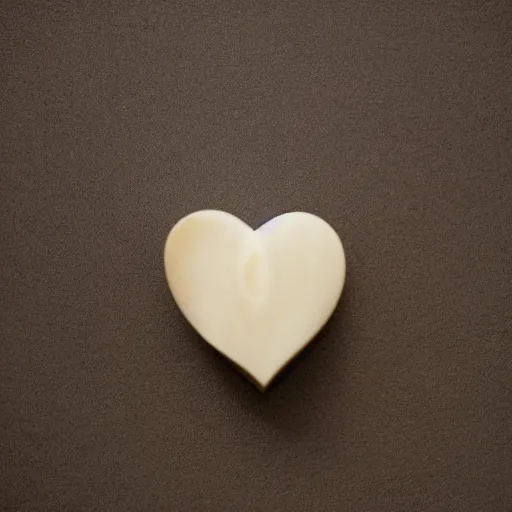 Image similar to parametric heart carved out of ivory, c anon 5 d 5 0 mm lens