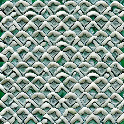 Prompt: thin lines, fractals, lichen macro, serpentine twisty maze, carved soapstone ceiling relief paneling white and pale green, gaudi