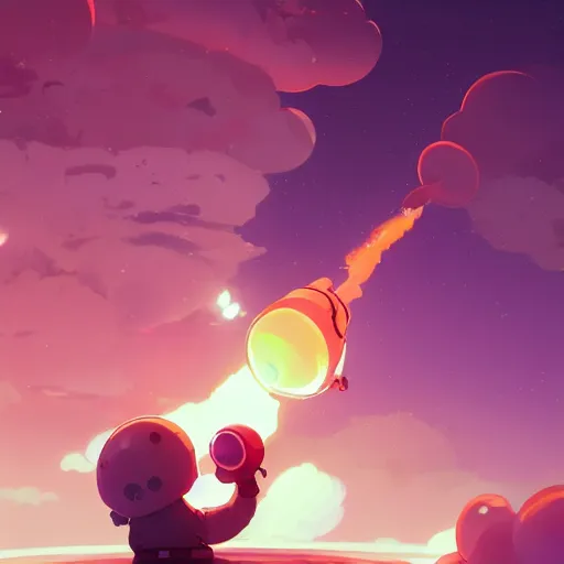 Image similar to baby harp seals astronauts firing flamethrowers at giant tentacle alien monsters on a pink and orange planet, clouds, mist, atey ghailan, goro fujita, studio ghibli, rim light, stark lighting, clear focus, very coherent,