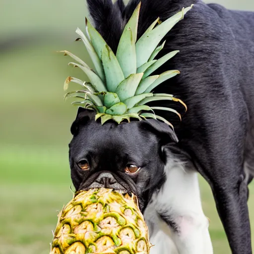 Image similar to a hybrid of a dog and a pineapple but mostly pineapple, 8 k, 4 k, professional photography, award winning photo