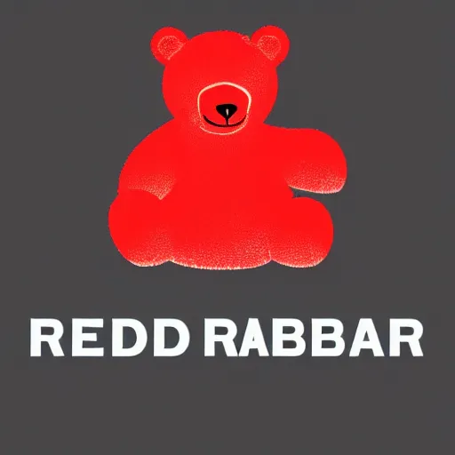 Image similar to red bear walking to the left on a black background, logo