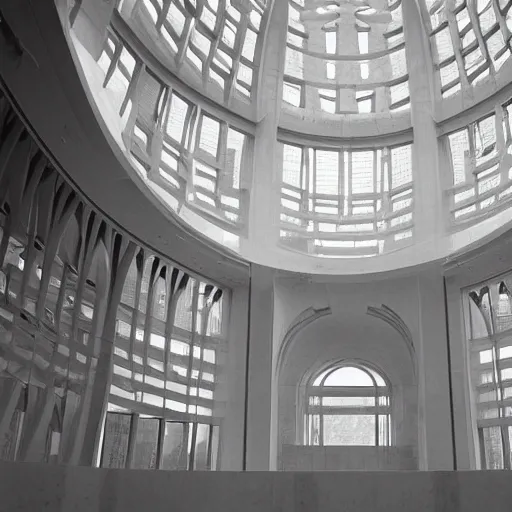 Prompt: a white marble interior photograph, architecture carved for a titan, beautiful in its smoothness and expansiveness, architectural photograph by louis kahn and moshe safdie