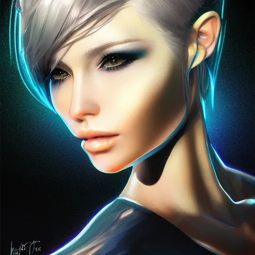 Image similar to electric woman, cute - fine - face, pretty face, oil slick hair, realistic shaded perfect face, extremely fine details, realistic shaded lighting, dynamic background, artgerm, 8 k ultra realistic, highly detailed, yoshitaka amano