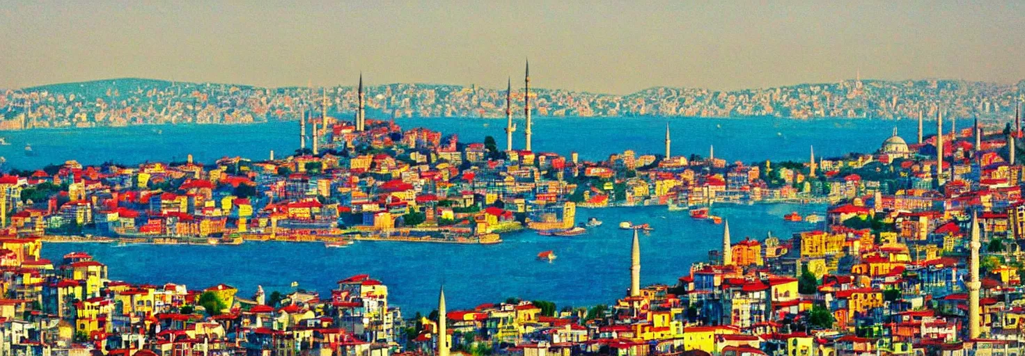 Prompt: Istanbul with a view on Bosporus in the style of Kandinsky