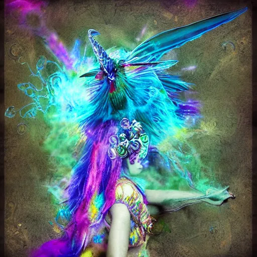 Prompt: pistol creature spectral fragrance panorama abstrengraving acry, unicorn fluidfineartscrapbook fragsalts digitalart vj, spectral mermaid draped nebula hummingbird fractal artgallery curated, feminine shaman warlock unicorn infusion fractal acryphotographs, unicorn hummingbird breastcancerfractal digitally pano digitalart elion