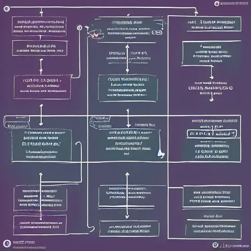 Image similar to a beautifully illustrated flowchart explaining the beginning and end of the universe