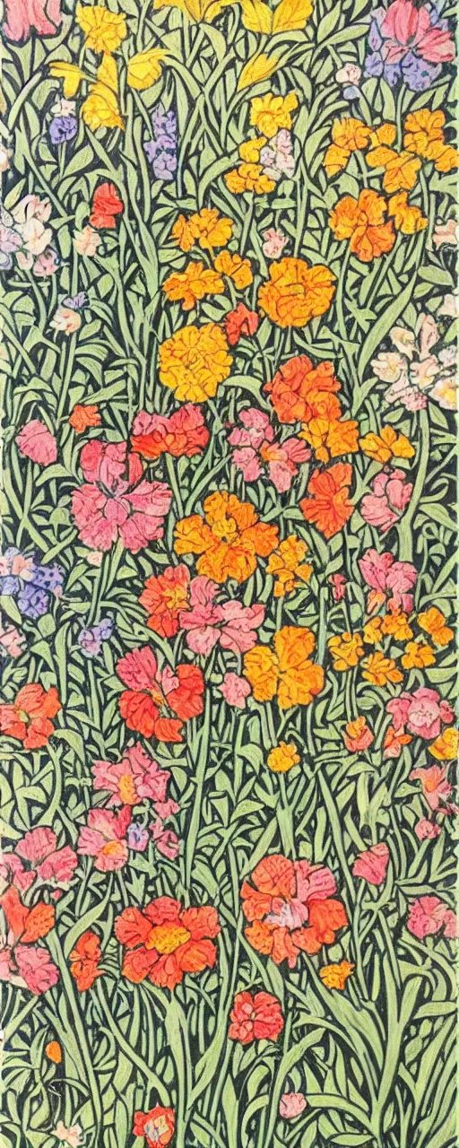 william morris style print of beautiful light pink, Stable Diffusion