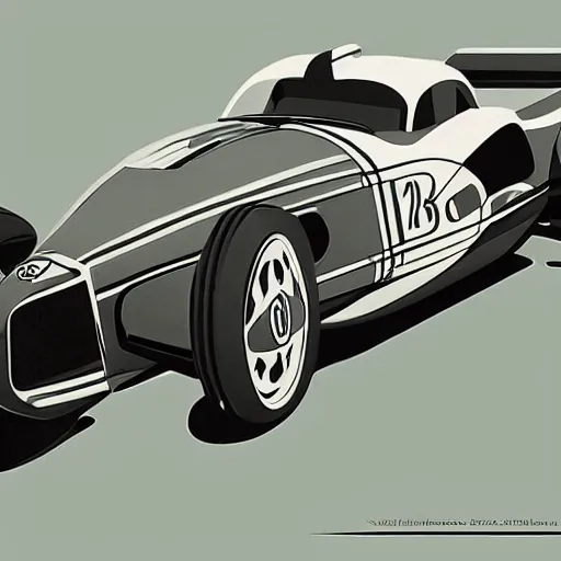 Image similar to art deco, race car, concept art