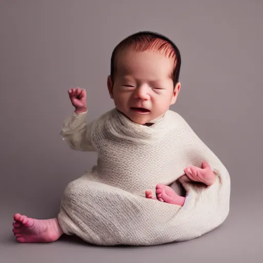 Image similar to new born kid on a white background standing