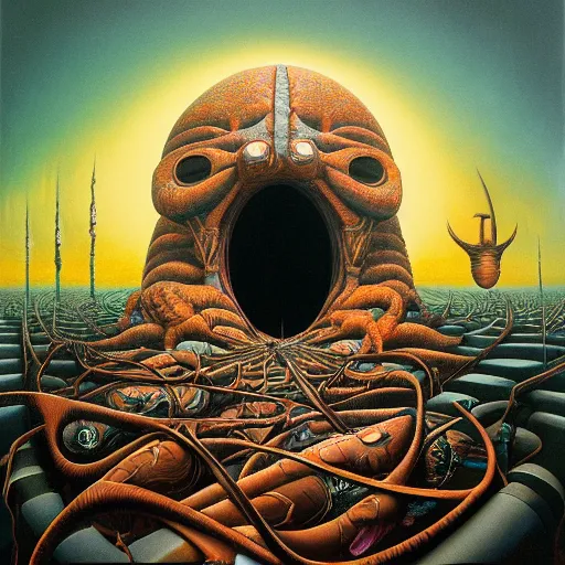 Image similar to anonymous by jacek yerka, alex gray, zdzisław beksiński, dariusz zawadzki, jeffrey smith and h.r. giger, oil on canvas, 8k highly professionally detailed, trending on artstation