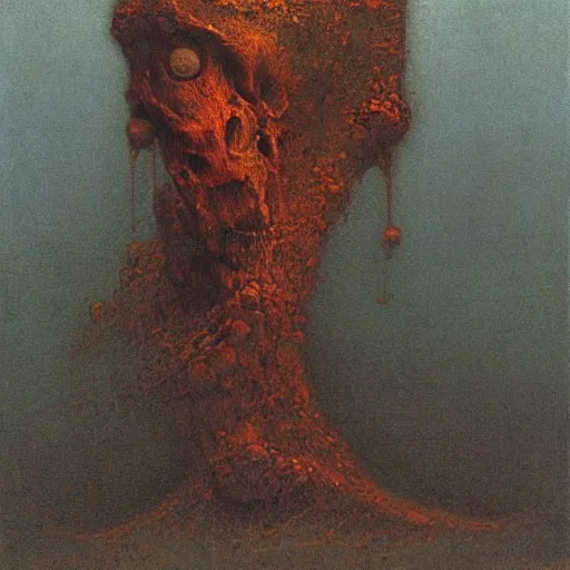 Image similar to a painting by beksinski, zdzisław