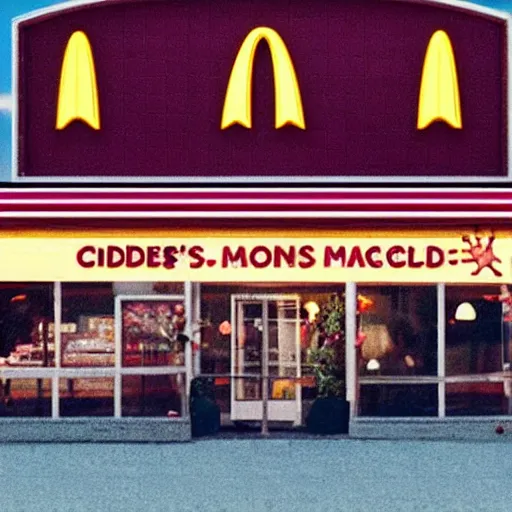 Prompt: Mcdonalds in the upside down from stranger things