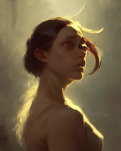 Image similar to renfri from gwent. fantasy art by greg rutkowski, gustave courbet, rosa bonheur, edward hopper. faithfully depicted facial expression, perfect anatomy, sharp focus, global illumination, radiant light, detailed and intricate environment, trending on artstation