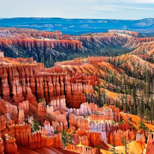 Prompt: the landscape of bryce canyon