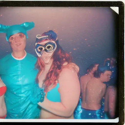 Image similar to underwater costume party polaroid