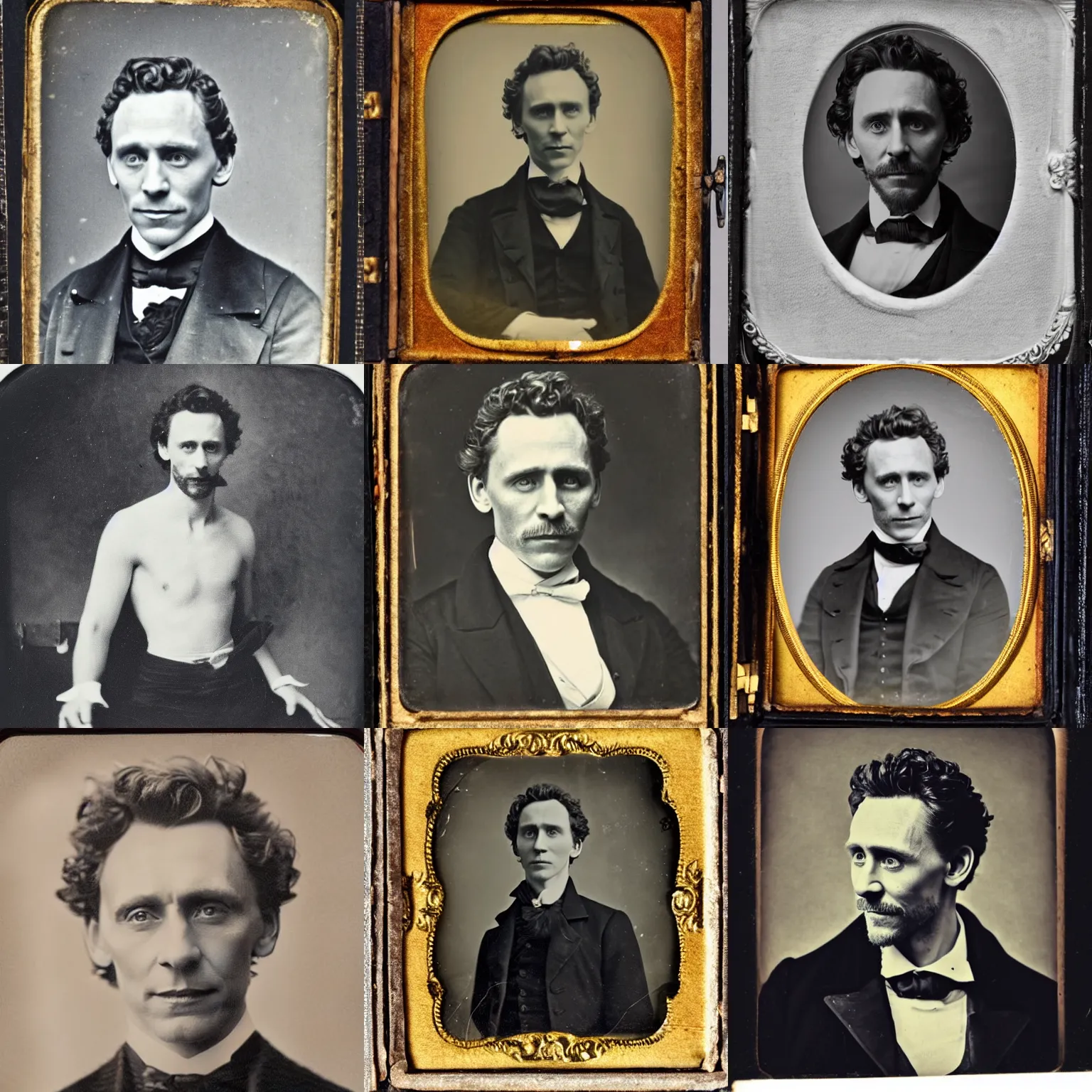 Prompt: archive daguerreotype of tom Hiddleston 1870s