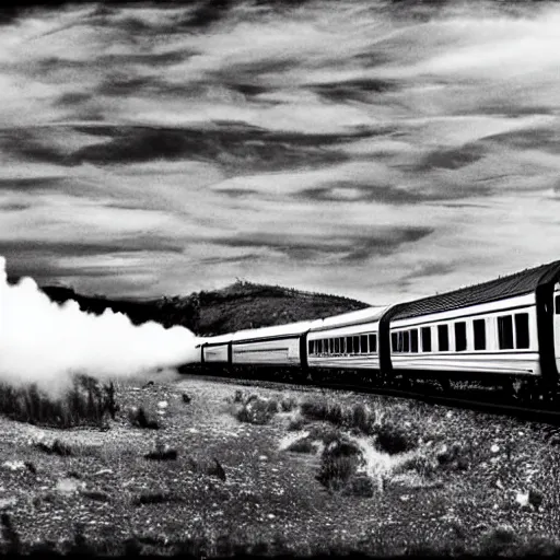 Prompt: train vagon flying rhough the clouds