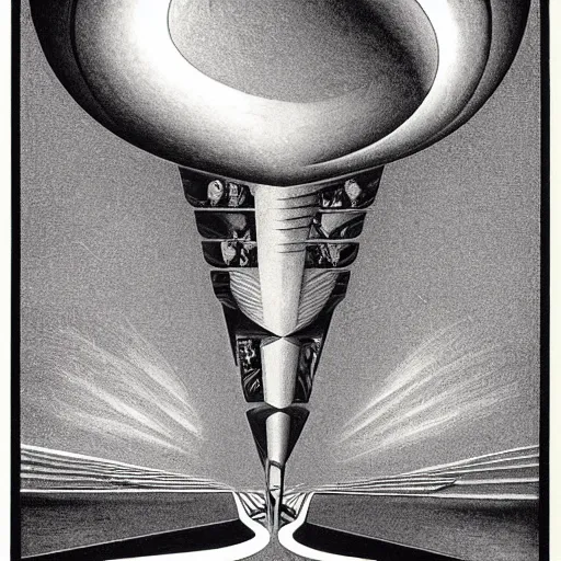 Image similar to the enterprise by m. c. escher