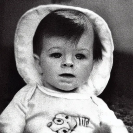 Prompt: 1 9 7 0's photograph of walter white as a baby