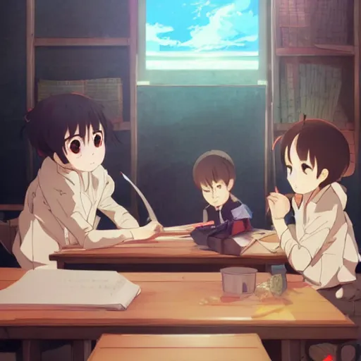 Image similar to a rat teacher, illustration concept art anime key visual trending pixiv fanbox by wlop and greg rutkowski and makoto shinkai and studio ghibli and kyoto animation symmetrical facial features