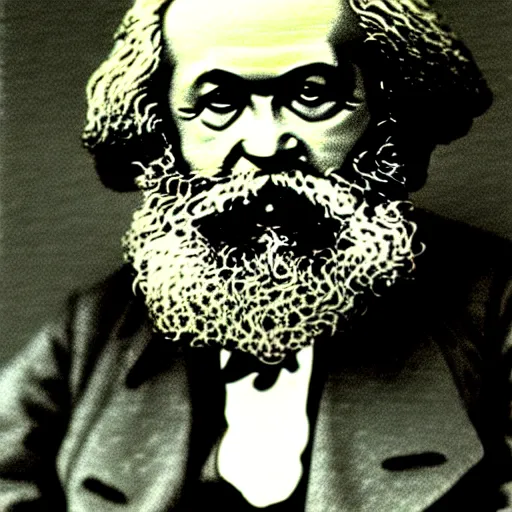 Image similar to karl marx ( the wizard ) pondering his orb