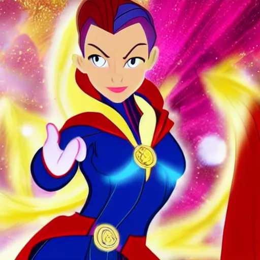 Image similar to movie still Alyssa Milano as Dr.Strange in My Little Pony