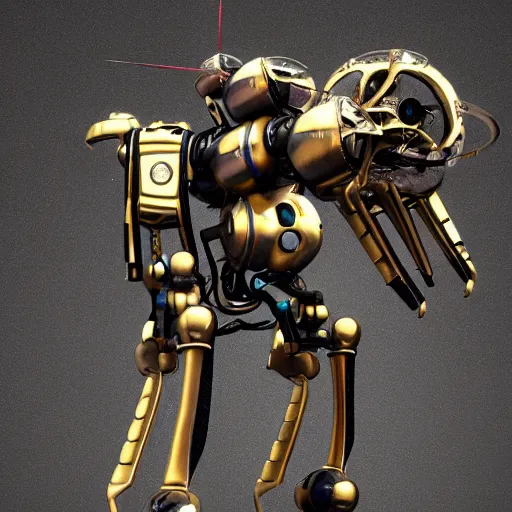 Image similar to mech wasp. mechanical robot. iron, gold, diamond. hyper detail. hyperrealistic