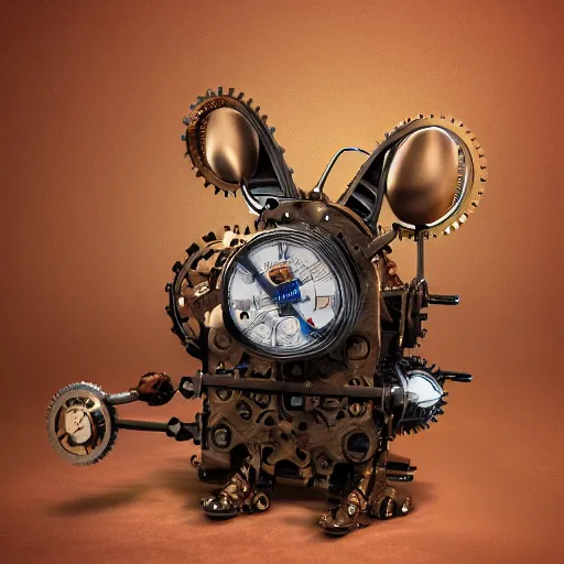 Prompt: a mechanical steampunk rabbit, 4 k
