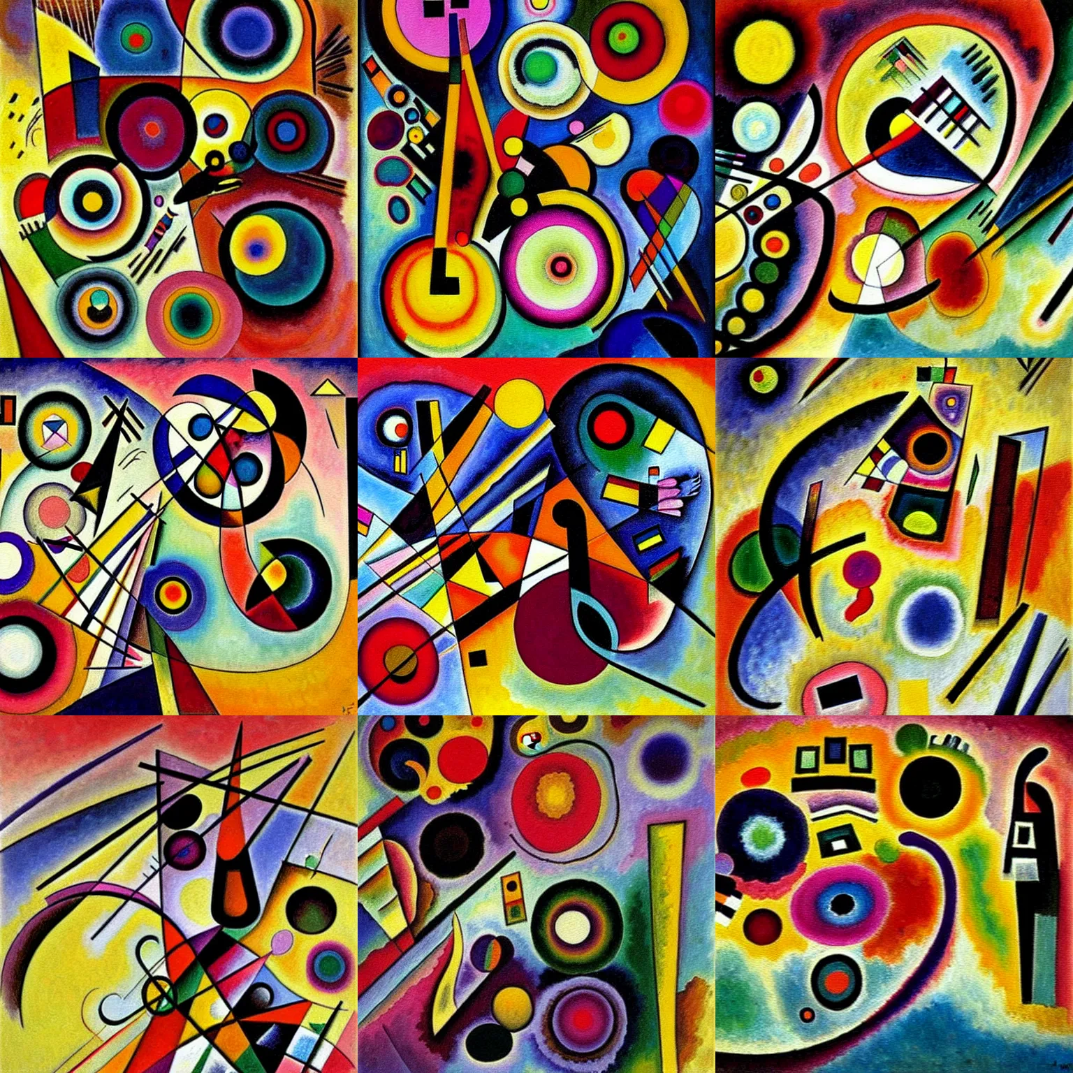 Prompt: the incomprehensible russian soul. detailed painting by kandinsky