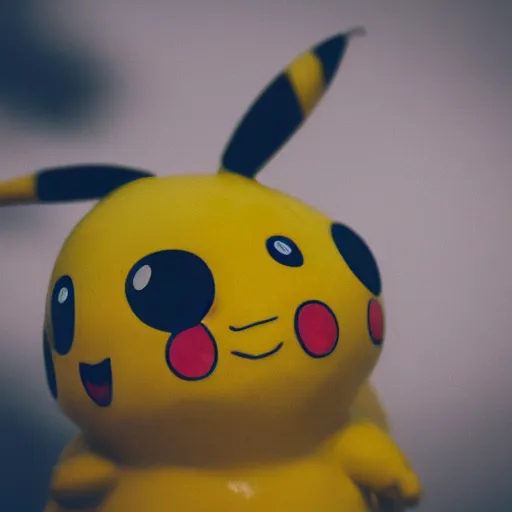 Prompt: a macro photograph of pikachu, dslr