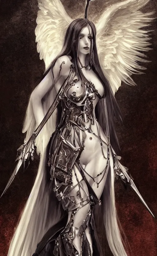 Image similar to Angel knight gothic girl. By William-Adolphe Bouguerea, highly_detailded