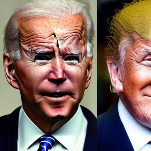 Image similar to biden and trump combined into one person